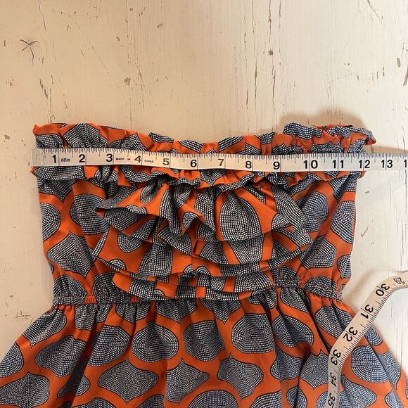 Judith March Dress Size S For Anthropologie Strapless Taffeta Ruffles Y2K 2000’s - Picture 5 of 9